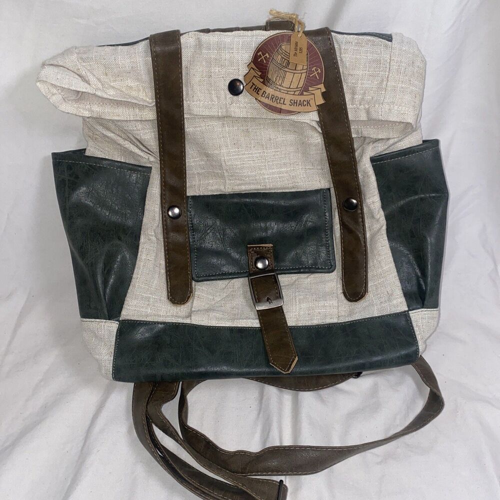 new The Barrel Shack Handcrafted “The Adrianna” Bag Tote Backpack Boho Linen